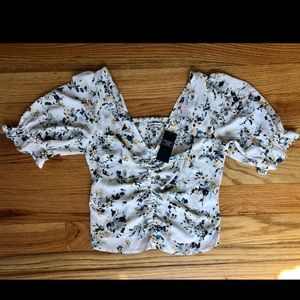 Abercrombie & Fitch floral tie front top